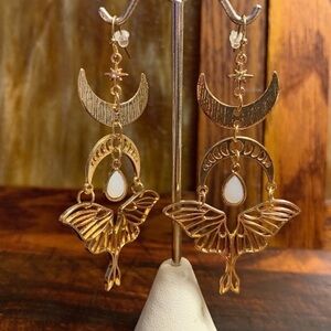 Boho Moon Phaze Moth Star
Dangler Earrings